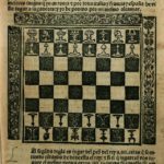 Folio con diagrama de ajedrez del tratado de Lucena. Fuente: Wikipedia