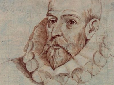 Miguel de Cervantes Saavedra. Acrílico de Hernán Cortés Moreno