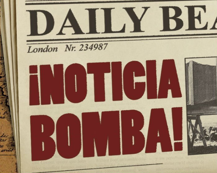 Fragmento de la portada de ¡Noticia bomba!