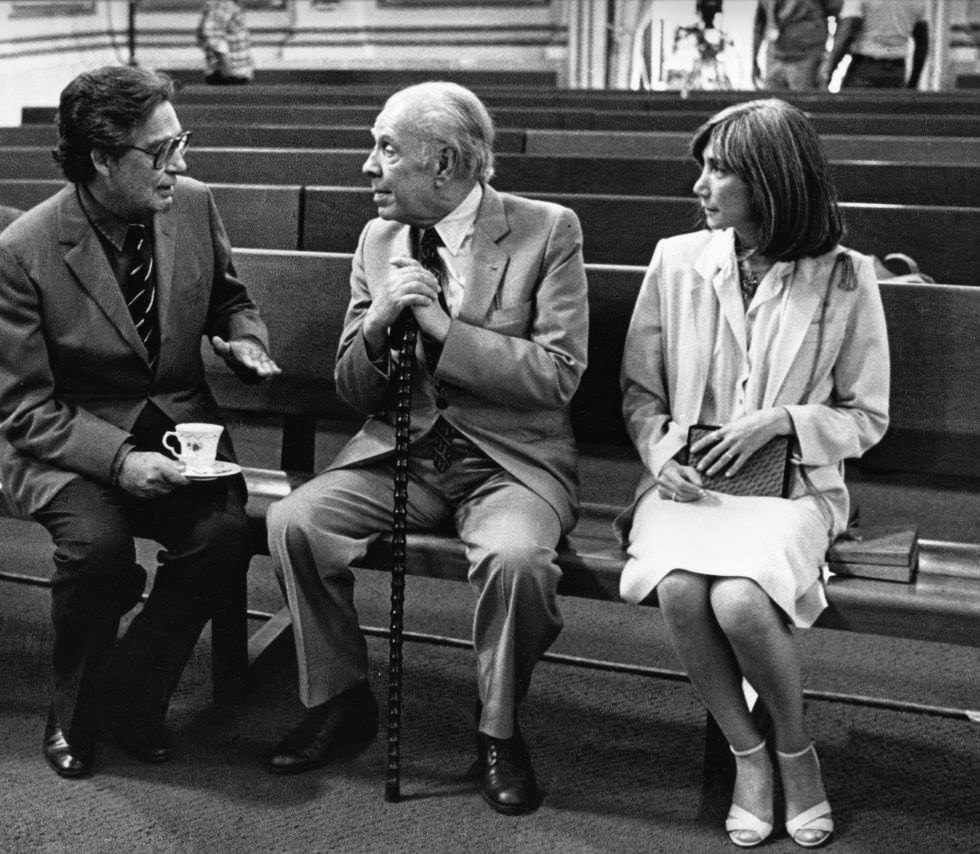 Borges con Octavio Paz y María Kodama