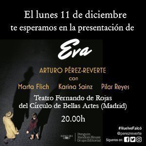 Presentación en Madrid de Eva, de Arturo Pérez-Reverte