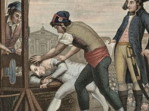 Robespierre pasa por la guillotina