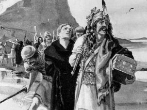 Asalto vikingo al monasterio de Lindisfarne, los nórdicos llegan a la costa inglesa