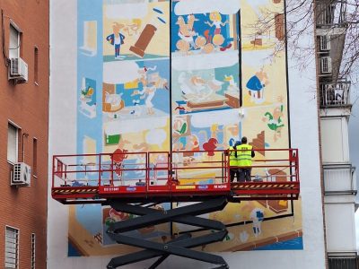 Bruguera celebra el Día Oficial de Francisco Ibáñez con un mural de 13, Rue del Percebe en Carabanchel