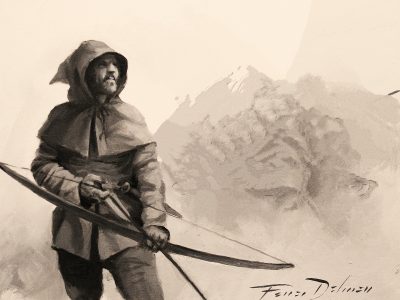 Una portada aventurera: Arcos, arqueros y flechas negras