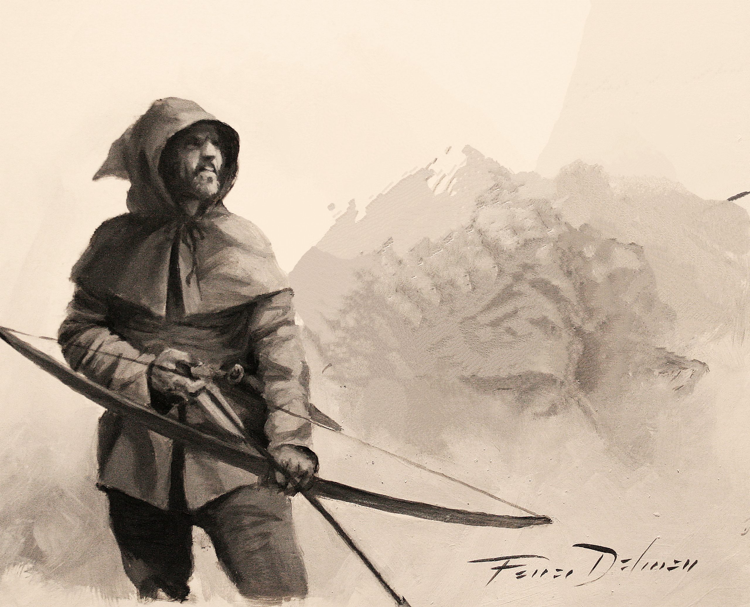 Una portada aventurera: Arcos, arqueros y flechas negras