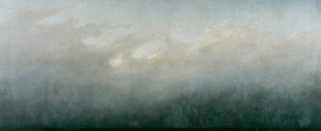 Figura de espaldas / campo de tierra