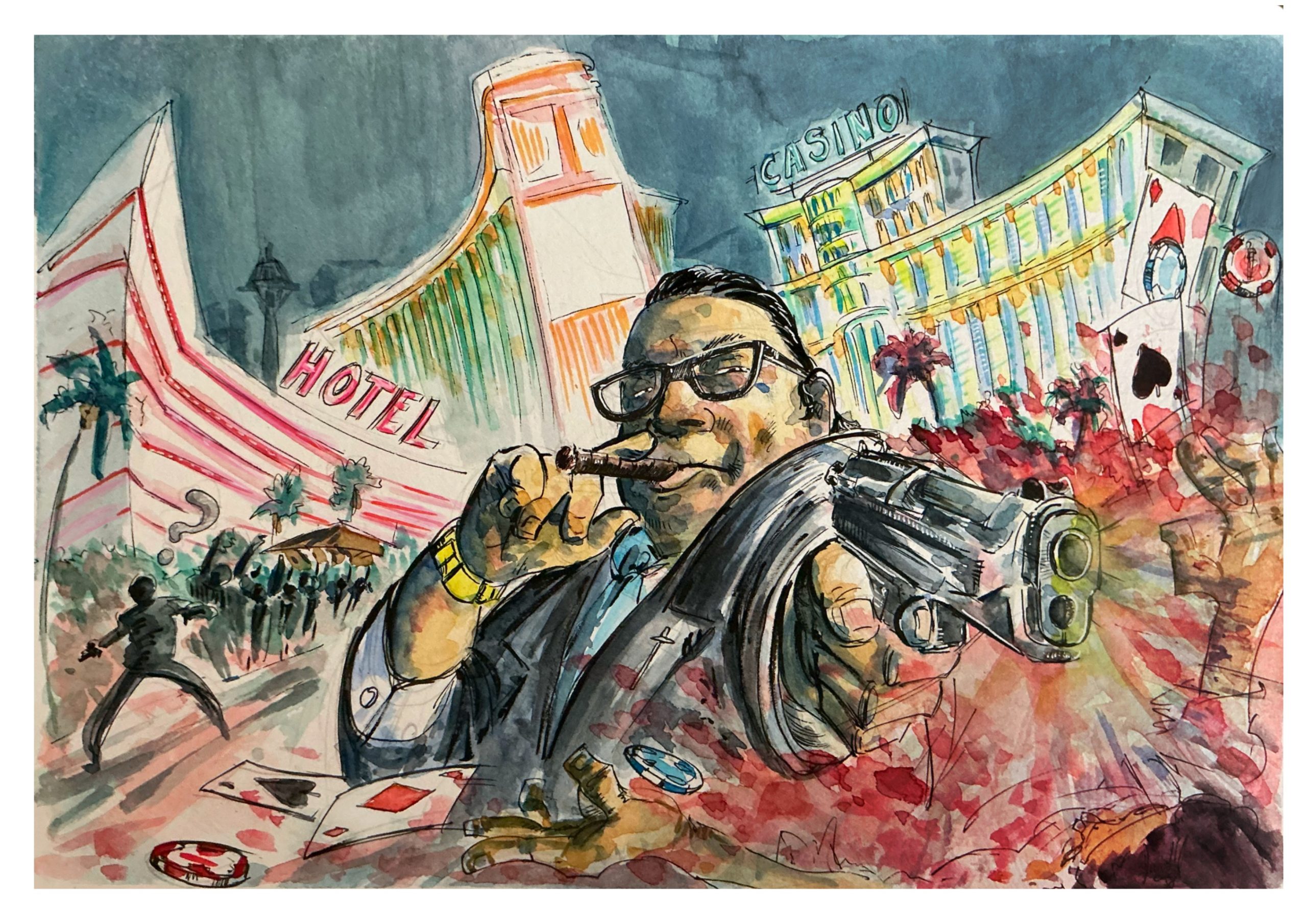 Con Mario Puzo en Las Vegas