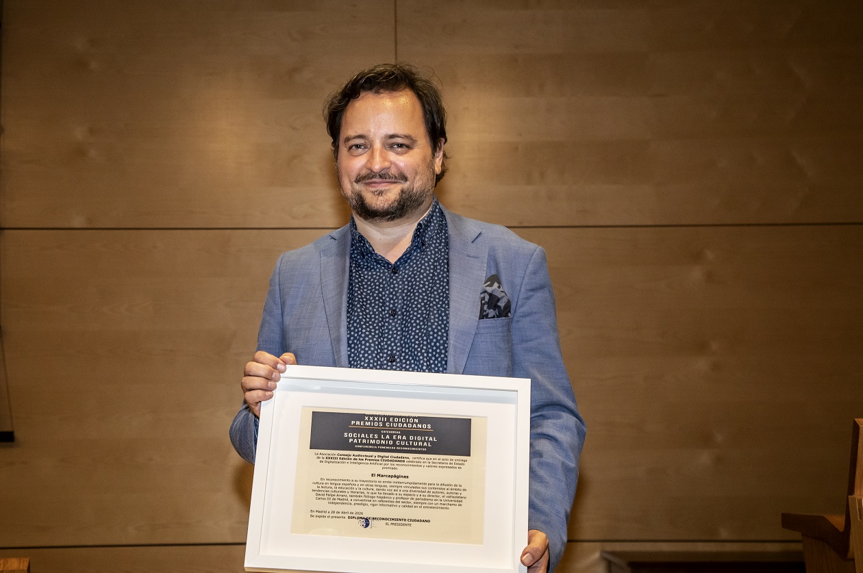 David Felipe Arranz, galardonado con el Premio Ciudadanos 2026 por “El Marcapáginas”