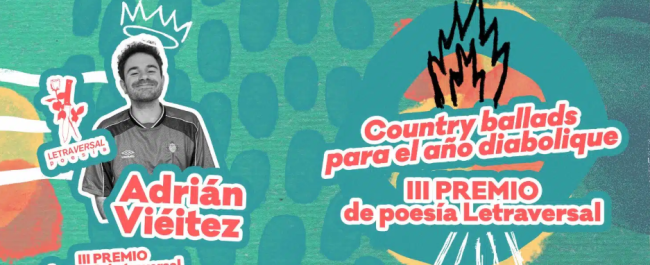 Andrián Viéitez, ganador del III Premio de Poesía Letraversal con “Country Ballads para el año diabolique”