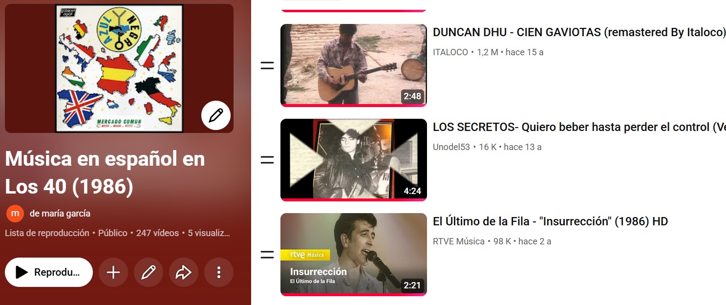 La música en español de 1986