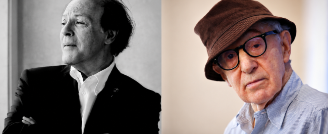 Javier Marías y Woody Allen hablando en París