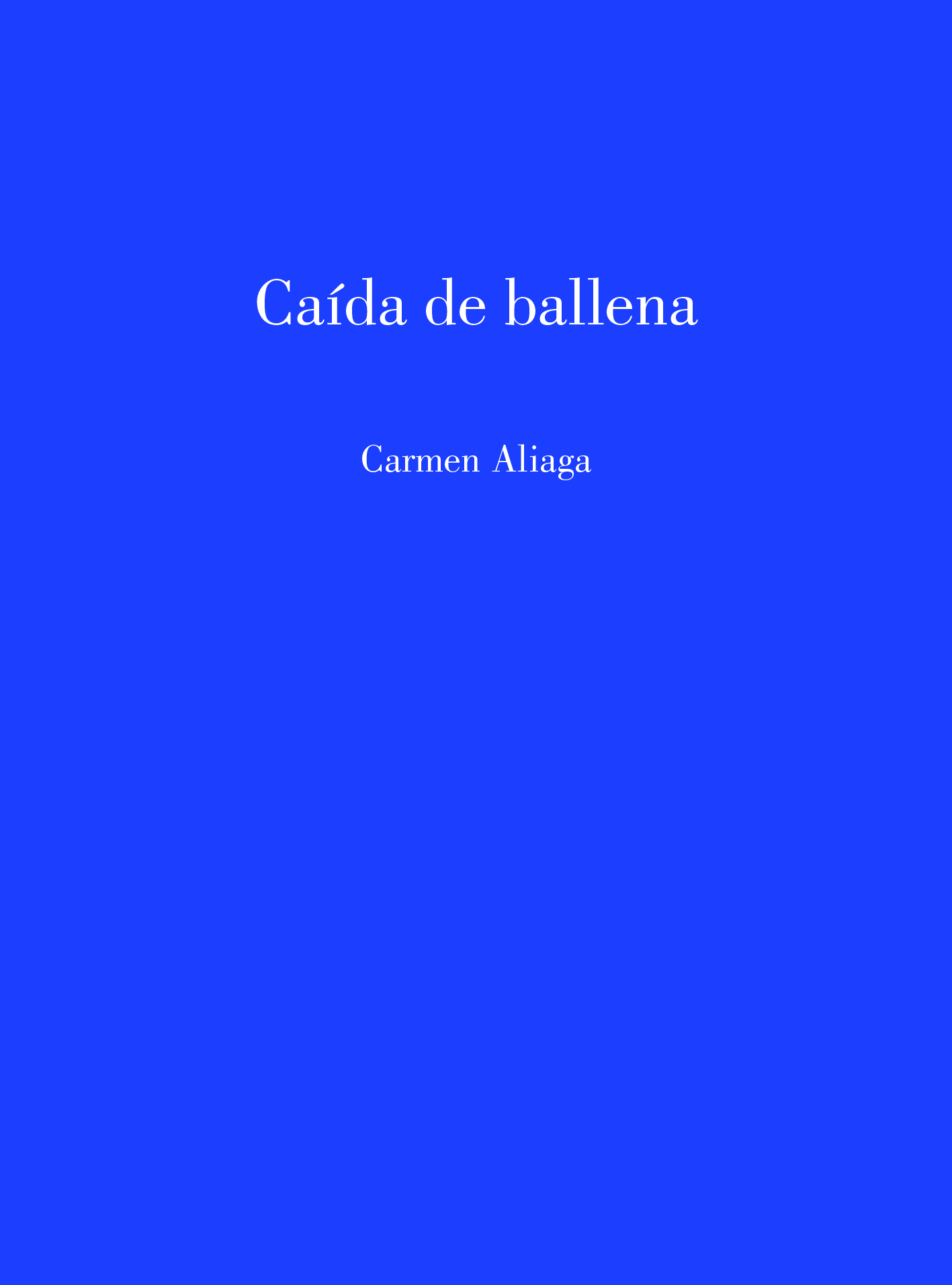 5 poemas de Caída de ballena, de Carmen Aliaga
