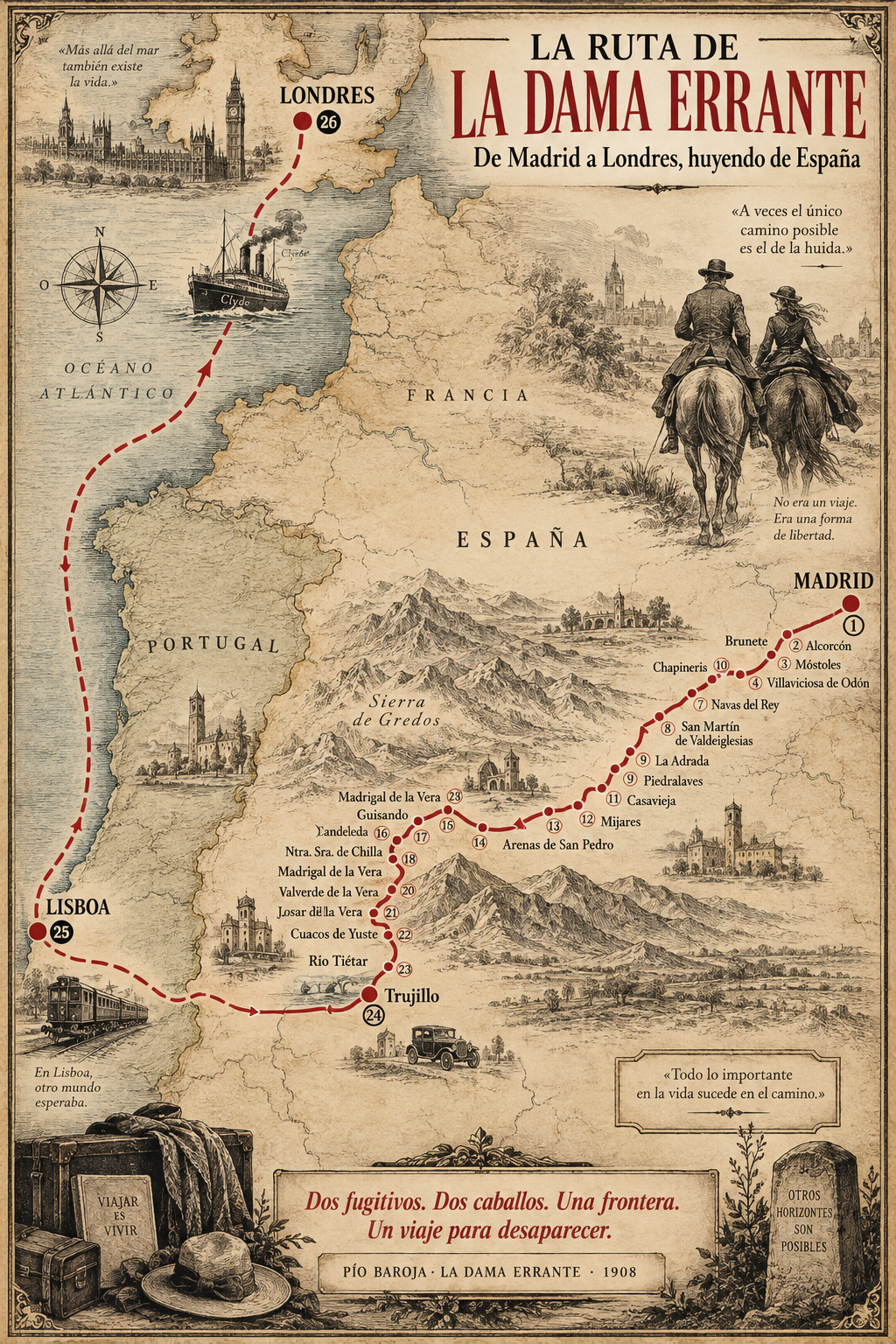 El viaje literario de La Dama errante