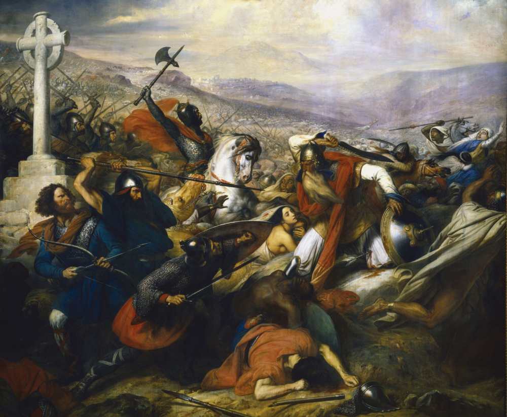 Batalla de Poitiers, Carlos Martel derrota al ejército musulmán