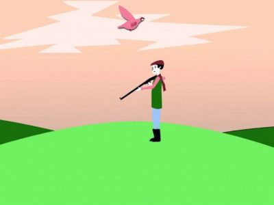 Miguel Delibes en dibujos animados