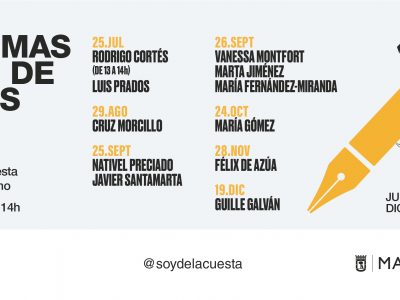 Félix de Azúa, Nativel Preciado y Guille Galván, en las firmas fin de mes de la Cuesta de Moyano