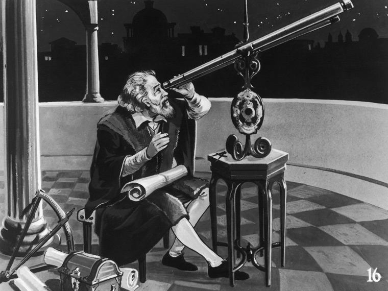 Galileo presenta su primer telescopio